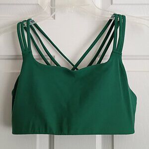 ATHLETA Hyper Focused D-DD Crisscross Strappy Bra Forest Green Size M